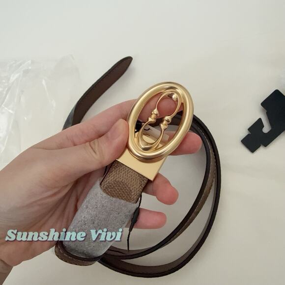 NWT Coach Signature Buckle Cut To Size Belt 25 Mm CZ196 Tan Brown main image 7